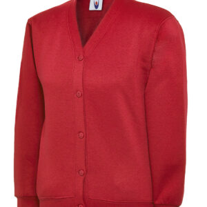 Childrens Classic Cardigan - Red, 2 Yrs
