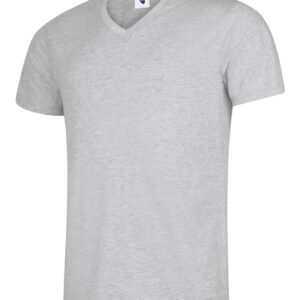 Classic V Neck T-shirt - Heather Grey, XS