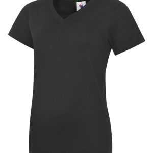 Ladies Classic V-Neck T-Shirt - Black, XS