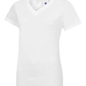 Ladies Classic V-Neck T-Shirt - White, XS