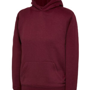 Childrens Classic Hooded Sweatshirt - Maroon, 2 Yrs