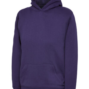 Childrens Classic Hooded Sweatshirt - Purple, 2 Yrs