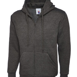 Adults Classic Full Zip Hooded Sweatshirt - Charcoal, XS