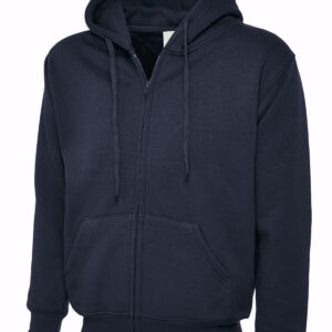 Adults Classic Full Zip Hooded Sweatshirt - Navy, XS