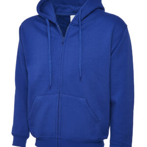 Adults Classic Full Zip Hooded Sweatshirt - Royal, XS