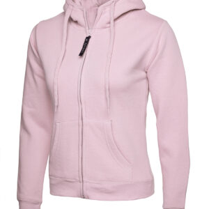 Ladies Classic Full Zip Hooded Sweatshirt - Pink, XS