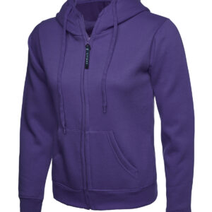 Ladies Classic Full Zip Hooded Sweatshirt - Purple, XS