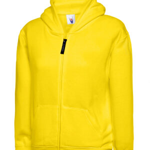 Childrens Classic Full Zip Hooded Sweatshirt - Yellow, 5/6 Yrs