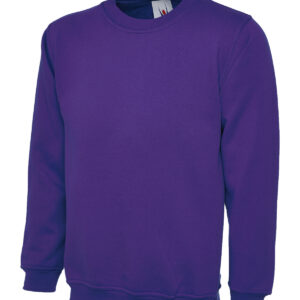 Ladies Deluxe Crew Neck Sweatshirt - Purple, XS