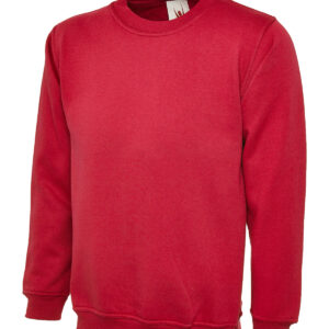 Ladies Deluxe Crew Neck Sweatshirt - Red, XS