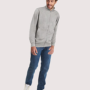 Deluxe Unisex Sweat Jacket - Heather Grey, XS