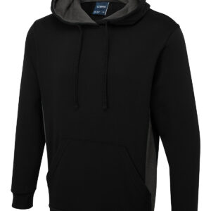 Two Tone Hooded Sweatshirt - Black/Charcoal, XS