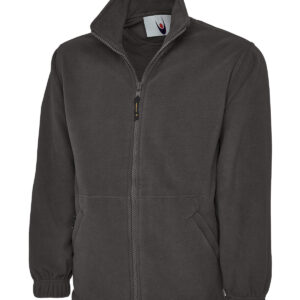 Heavyweight Full Zip Fleece Jacket - Charcoal, XS