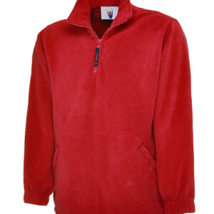 Classic 1/4 Zip Fleece Jacket - Red, XS