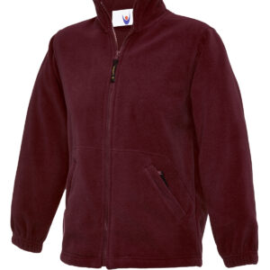 Childrens Classic Full Zip Fleece Jacket - Maroon, 2 Yrs