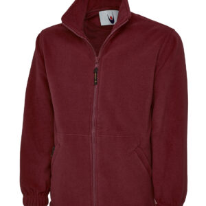 Classic Full Zip Fleece Jacket - Maroon, XS