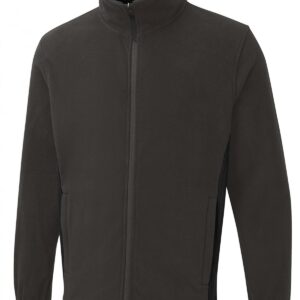 Two Tone Full Zip Fleece Jacket - Charcoal/Black, XS