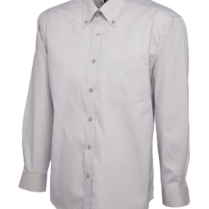 Mens Pinpoint Oxford Full Sleeve Shirt - Silver* Grey, 14.5