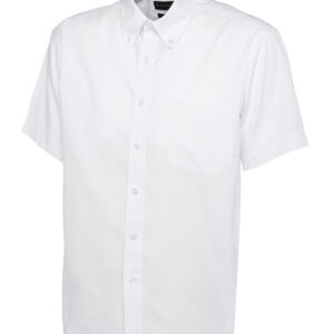 Mens Pinpoint Oxford Half Sleeve Shirt - White, 14.5