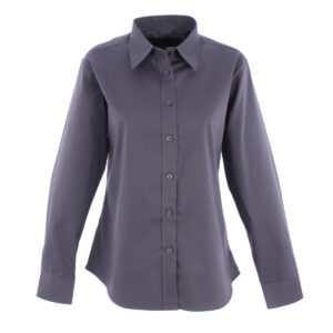 Ladies Pinpoint Oxford Full Sleeve Shirt - Charcoal, XS