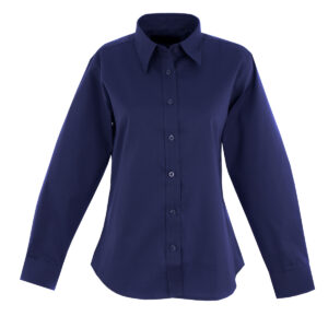Ladies Pinpoint Oxford Full Sleeve Shirt - Navy, XS