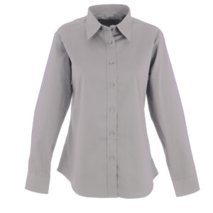 Ladies Pinpoint Oxford Full Sleeve Shirt - Silver* Grey, XS