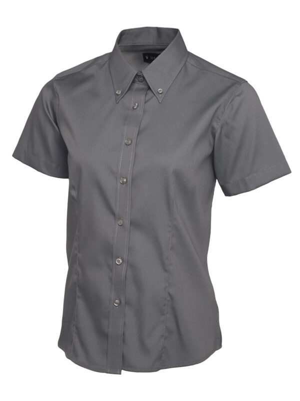 Ladies Pinpoint Oxford Half Sleeve Shirt - Image 2