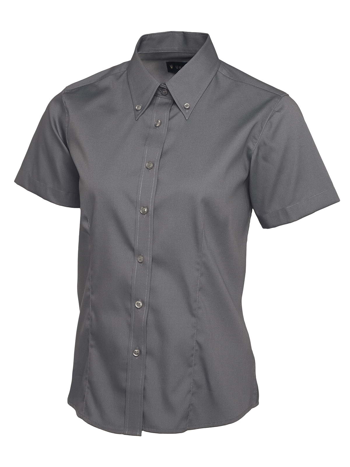 Ladies Pinpoint Oxford Half Sleeve Shirt - Image 2