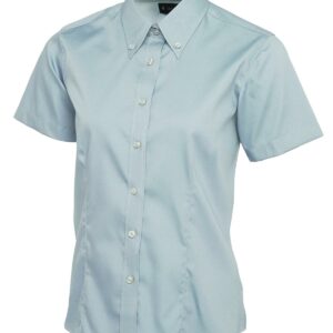 Ladies Pinpoint Oxford Half Sleeve Shirt - Light Blue, XS