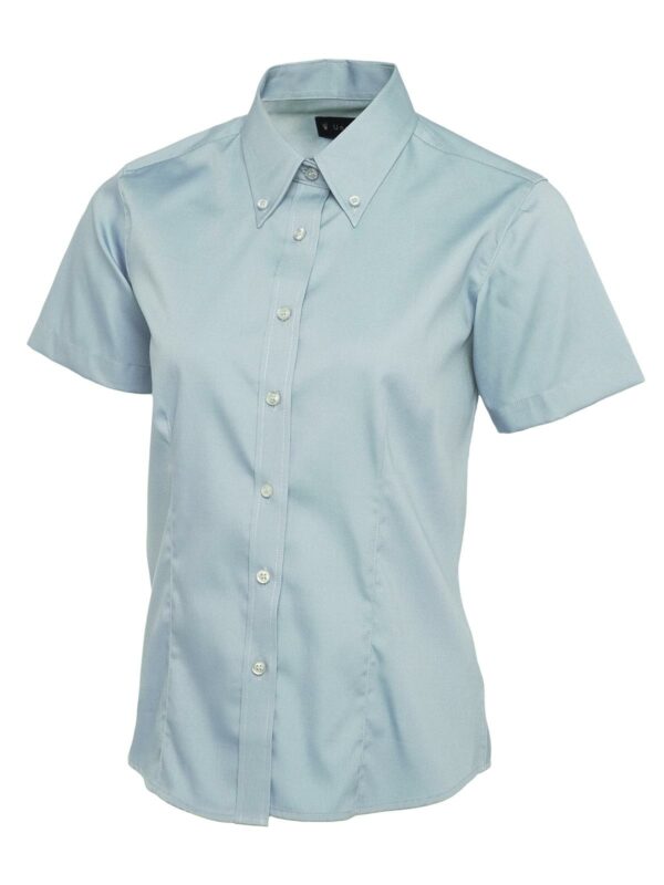Ladies Pinpoint Oxford Half Sleeve Shirt - Image 11