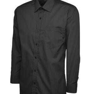 Mens Poplin Full Sleeve Shirt - Black, 14.5