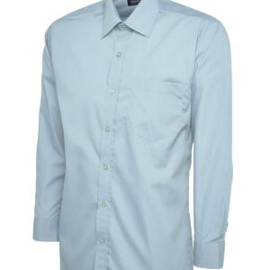 Mens Poplin Full Sleeve Shirt - Light Blue, 14.5