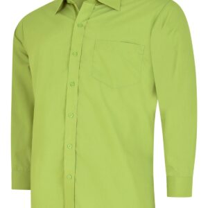 Mens Poplin Full Sleeve Shirt - Lime, 14.5
