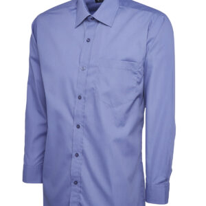 Mens Poplin Full Sleeve Shirt - Mid Blue, 14.5