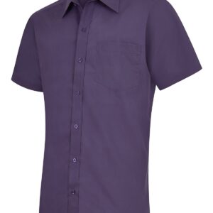 Mens Poplin Half Sleeve Shirt - Purple, 14.5
