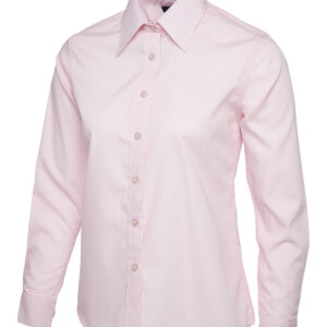 Ladies Poplin Full Sleeve Shirt - Pink, XS