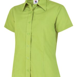 Ladies Poplin Half Sleeve Shirt - Lime, XS