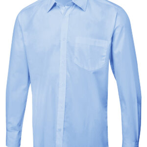 Men's Long Sleeve Poplin Shirt - Light Blue, 15