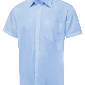 Men's Short Sleeve Poplin Shirt - Light Blue, 15
