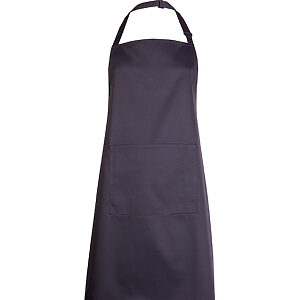Bib Apron with Pocket - Black, ONE