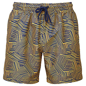 Men's swim shorts - Navy/Mustard, S