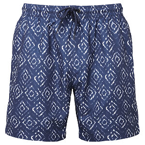 Men's swim shorts - Navy/White Aztec, S