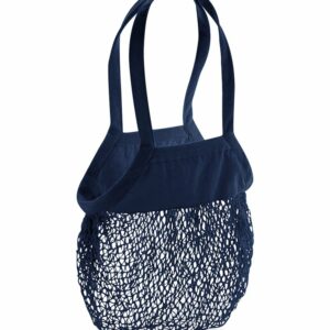 Organic cotton mesh grocery bag - Navy, One size