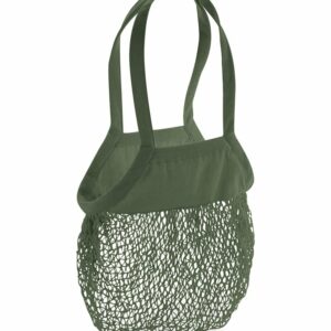 Organic cotton mesh grocery bag - Olive Green, One size