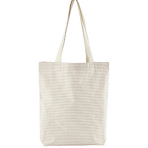 Striped organic cotton tote - Red/Stripe, One size