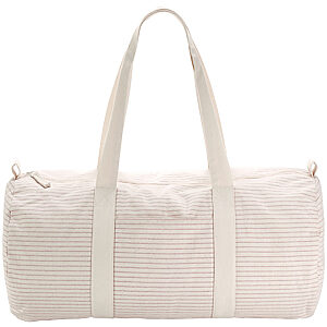 Striped organic cotton barrel bag - Red/Stripe, One size