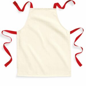 Fairtrade cotton junior craft apron - Natural/Classic Red, One size
