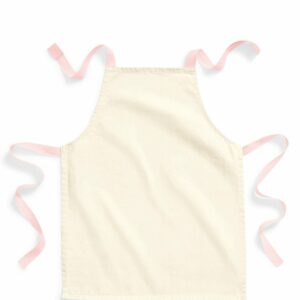 Fairtrade cotton junior craft apron - Natural/Pastel Pink, One size