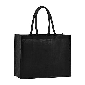 Natural starched jute classic shopper - Black* Black, One size