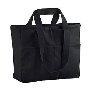 Double-handle cargo pocket tote - Black, One size